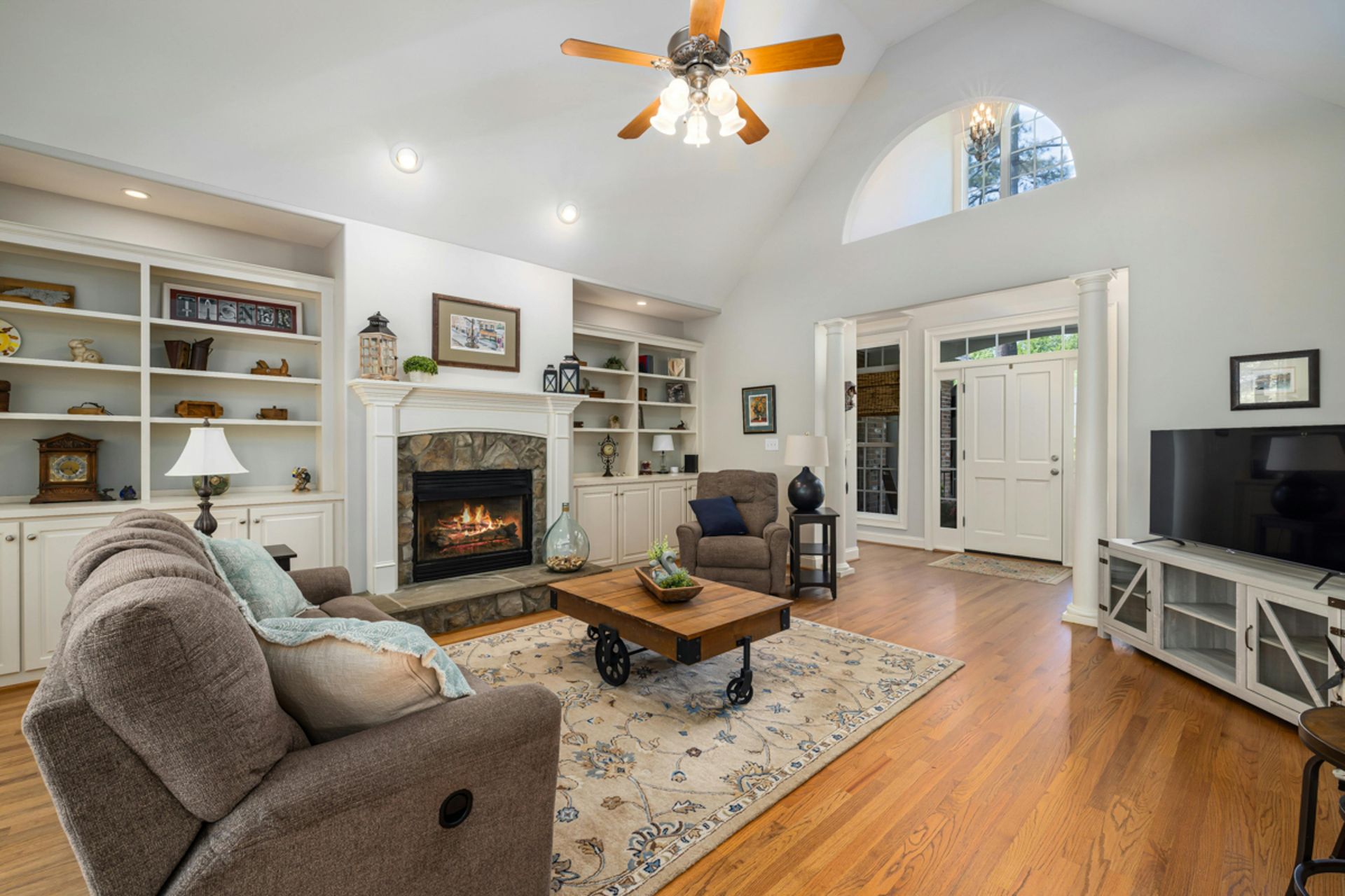 Custom rugs flooring in a finished home