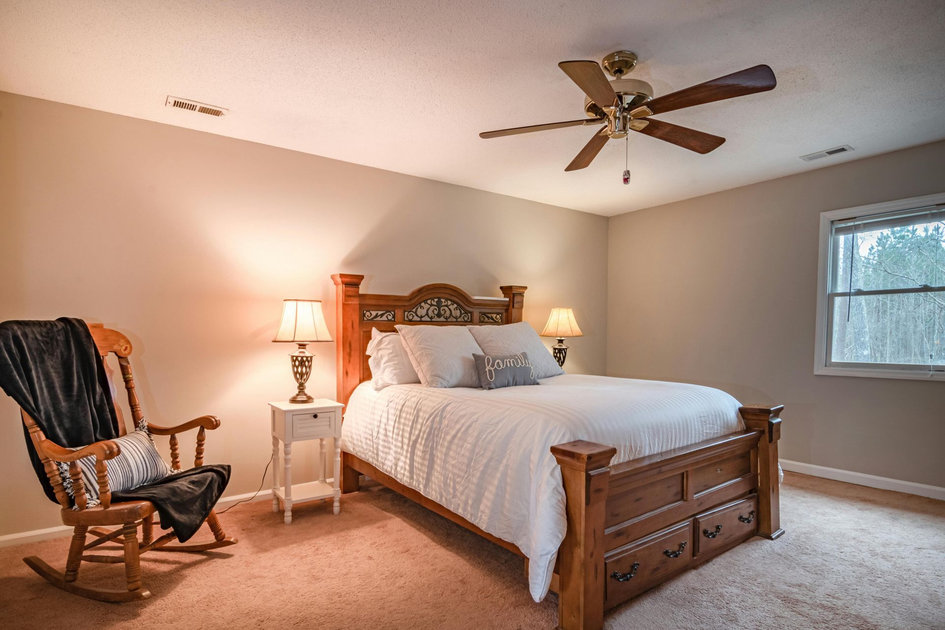 Carpet flooring in a finished home